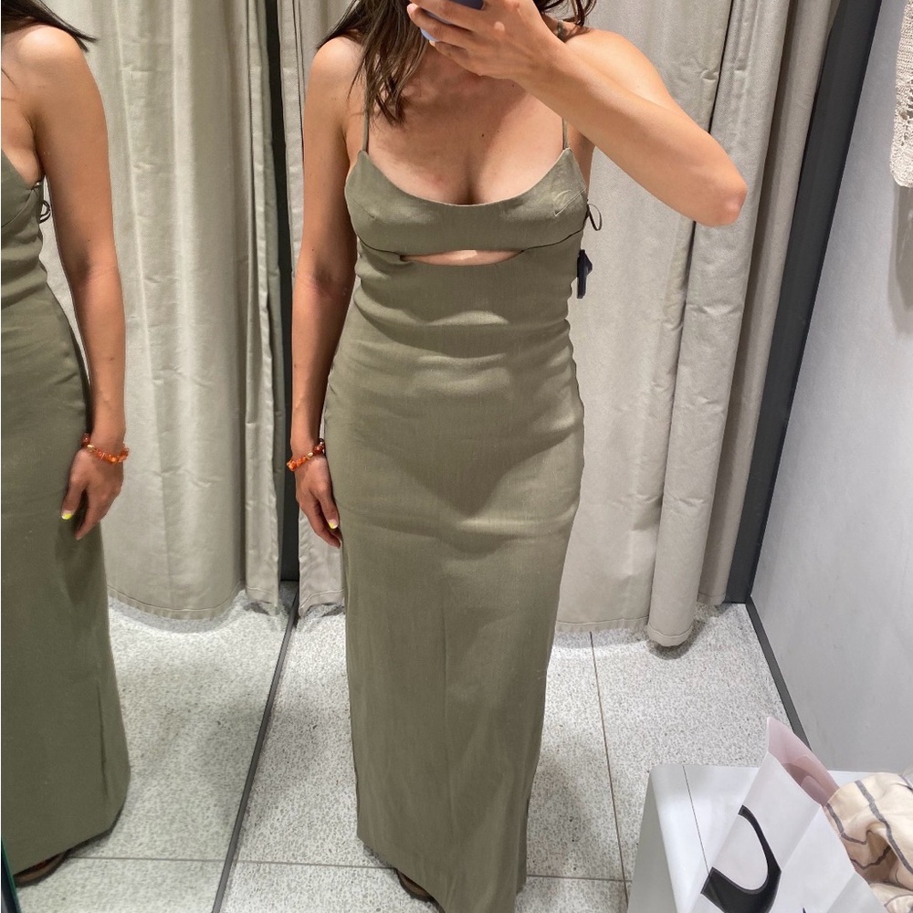 Zara Sage Cutout Maxi Dress